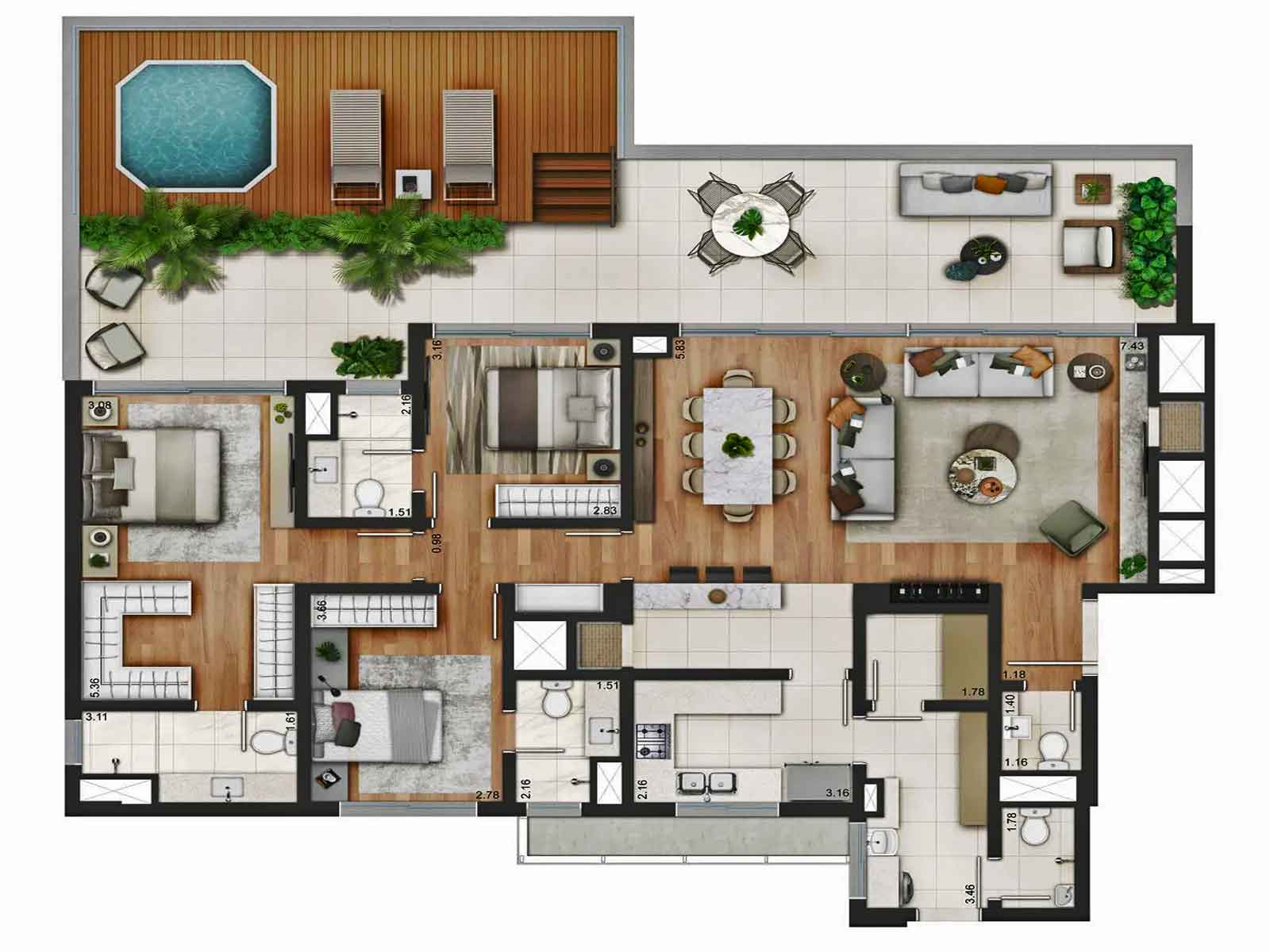 Apartamento a Venda No Bairro Três Figueiras Em Porto Alegre